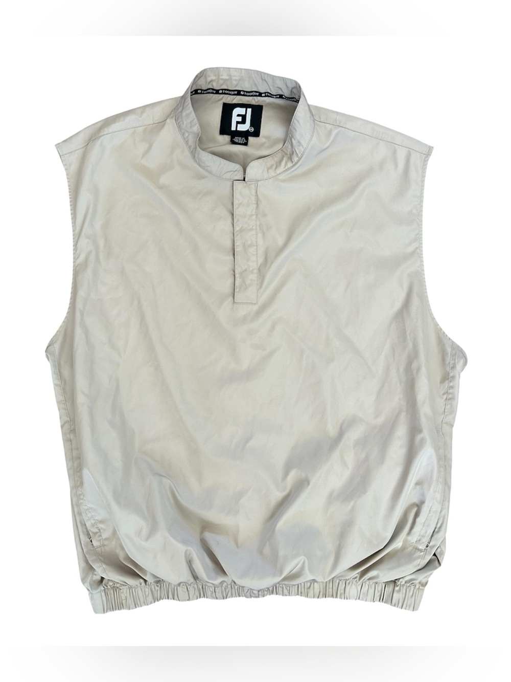 FootJoy | Men’s Khaki Sleeveless 1/4 Zip Mock Collar Golf Pullover Vest Size XXL